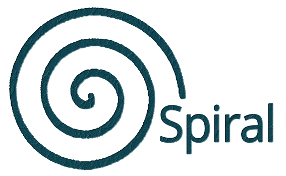 le logo bleu cyan foncé, une spirale orientée vers la droite et Signal, écrit en petit, en bas à droite